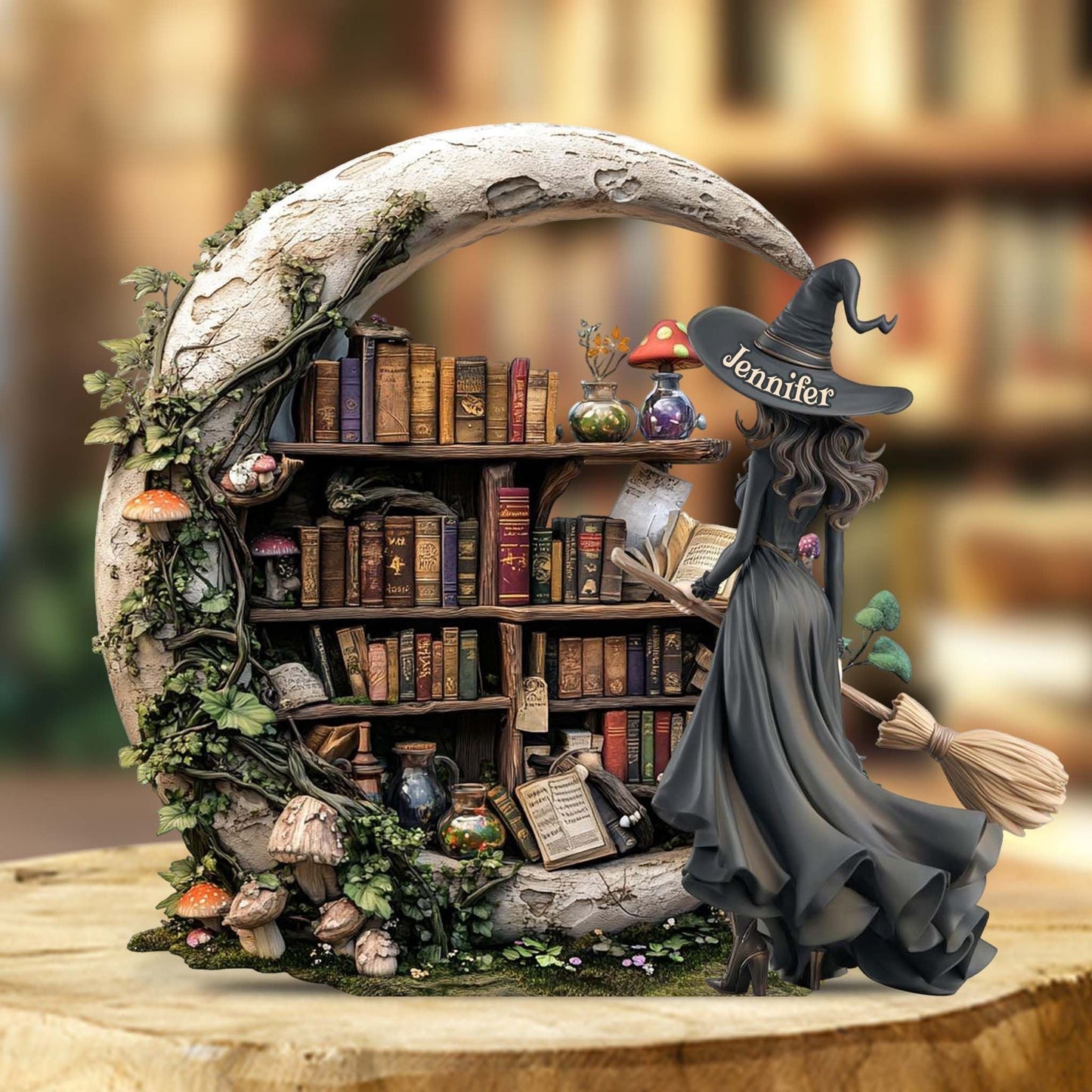 Schöne Hexe – Individuell gestaltete Hexe Individuell geformte Acrylplakette