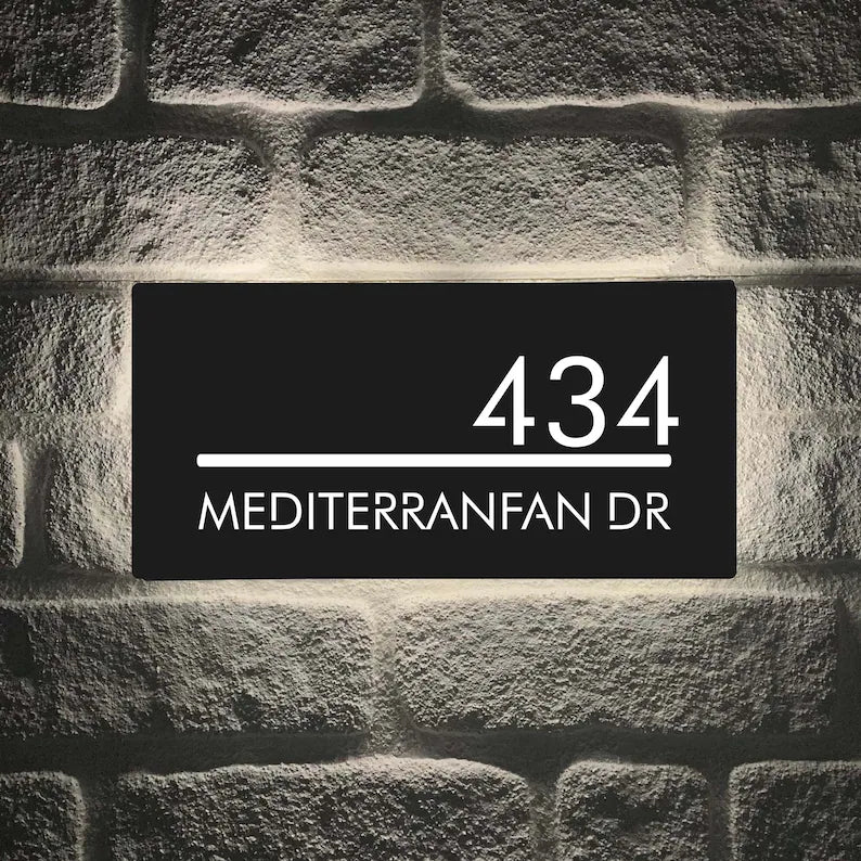 Modernes LED-Hausnummernschild